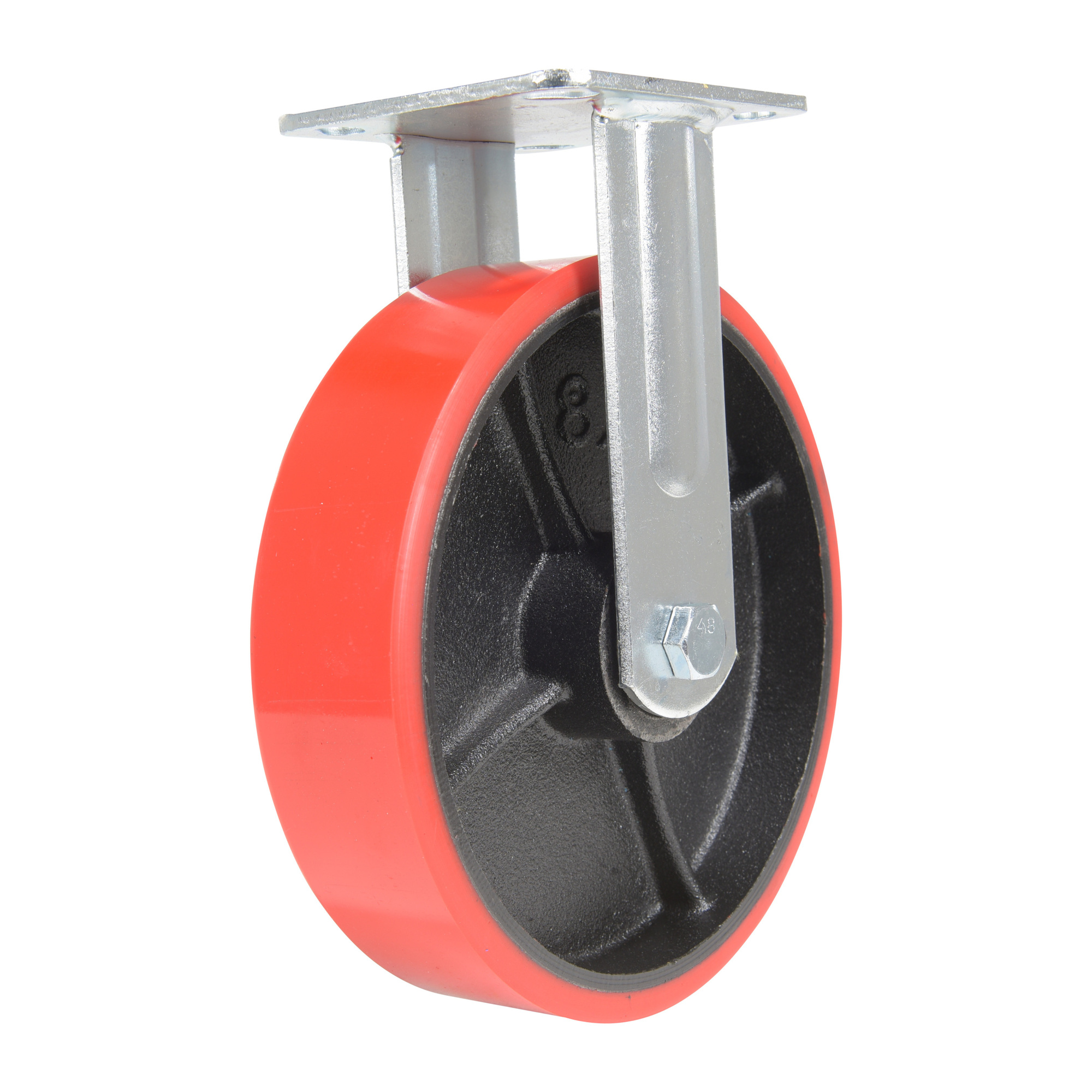 Vestil Polyurethane Rigid Caster - 8in. x 2in., 1474-Lb. Capacity, Red, Model# CST-VE-8X2PU-R